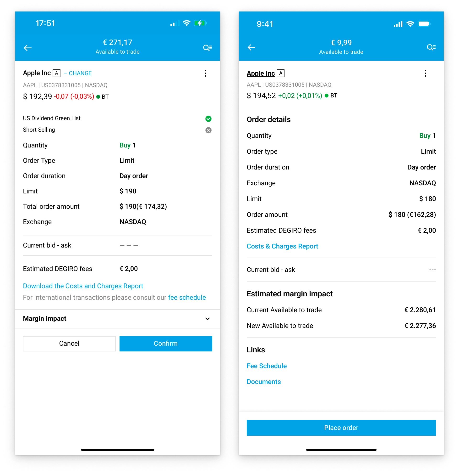 Review panel before and after the redesign